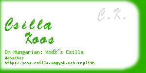 csilla koos business card